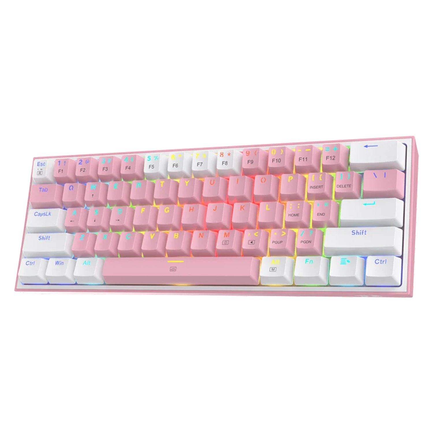 60 Percent Wired Mechanical Keyboard Two‑Tone RGB Backlit 61‑Key Compact Gaming Keypad
