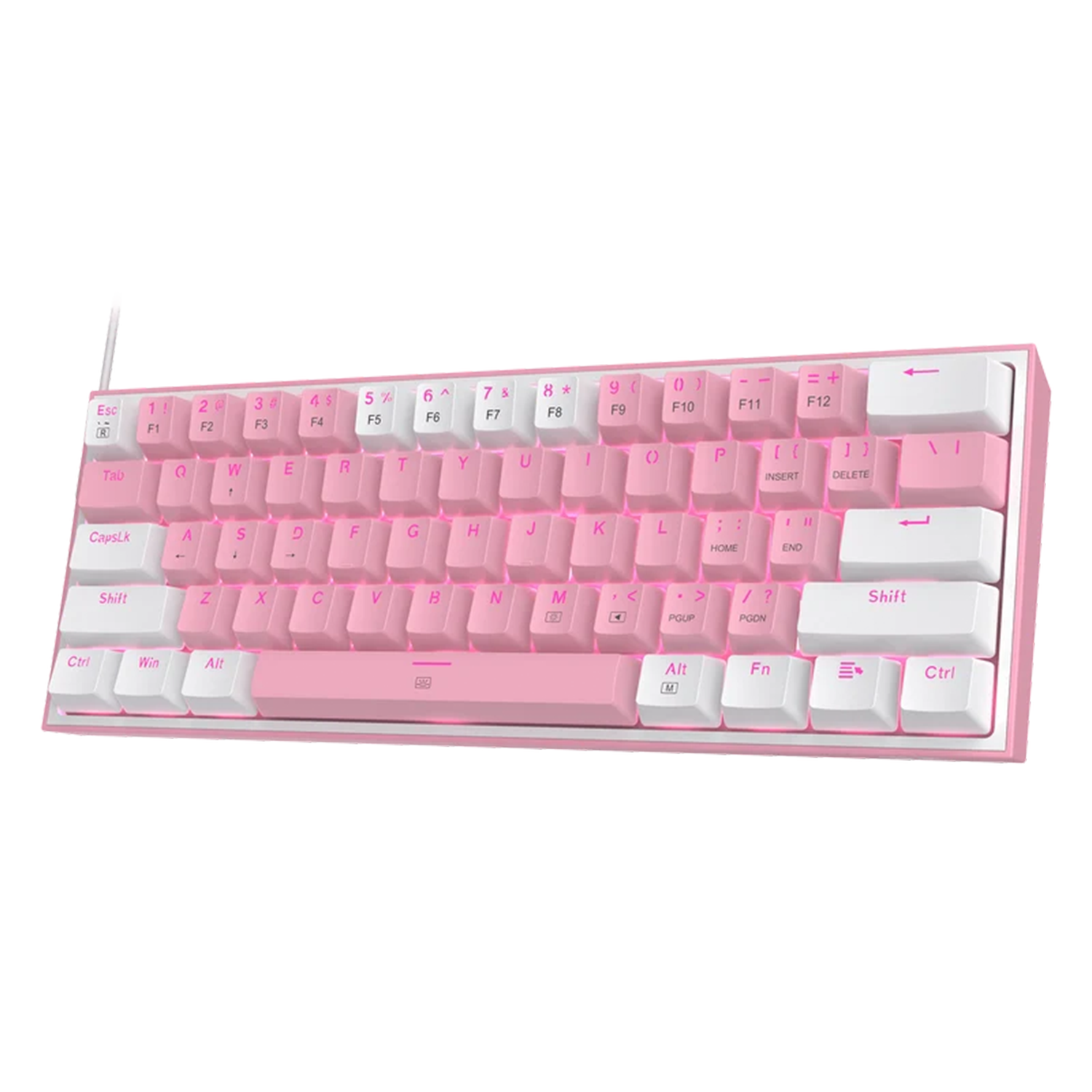 60 Percent Wired Mechanical Keyboard Two‑Tone RGB Backlit 61‑Key Compact Gaming Keypad